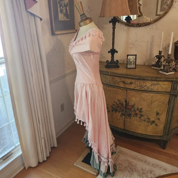 Custom Vintage Bridgeton Powder Pink Costume Party Stage Ball Party Gown M - Picture 3 of 7
